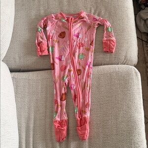 Little Sleepies Baseball/Softball Print Footed One-Piece Bamboo Zip